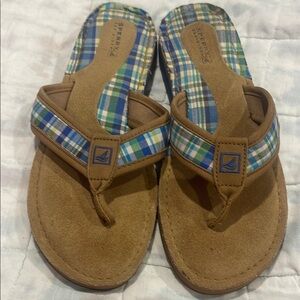 Sherry  Woman Plaid Brown Sandals